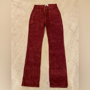 Reformation Merlot Corduroy High-Waisted Pants - Size 26